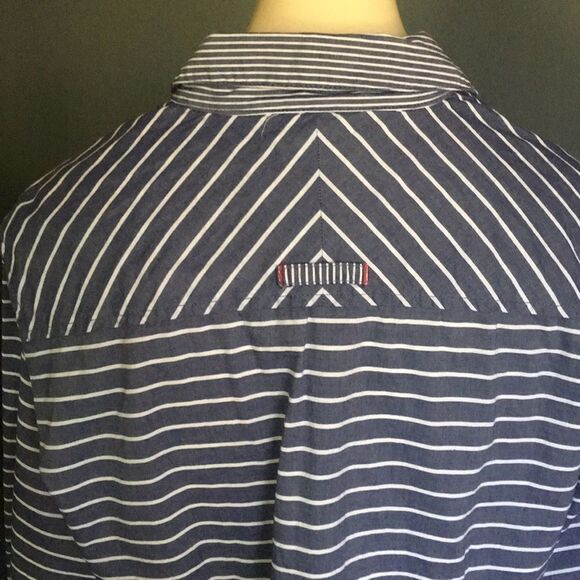 Nexx navy/white stripe button front shirt, medium - Picture 7 of 8